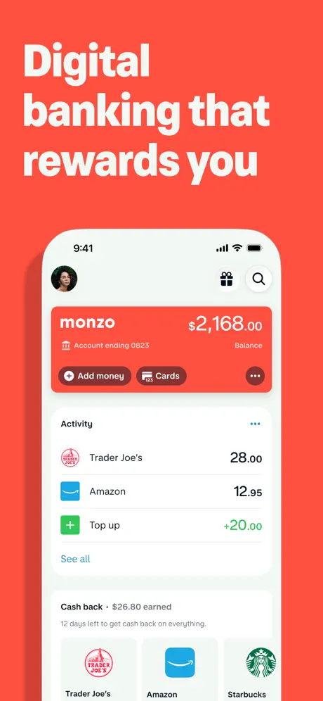 Monzo screenshot 1