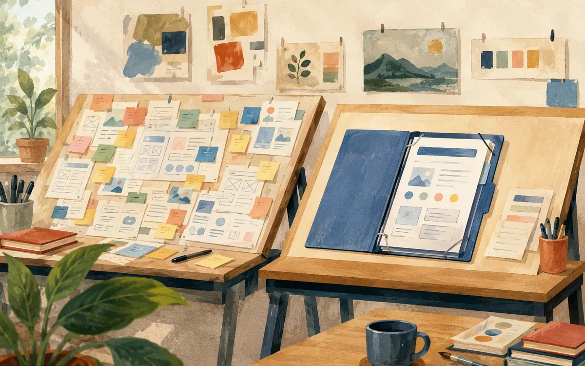 Cluttered versus tidy design handoff desks