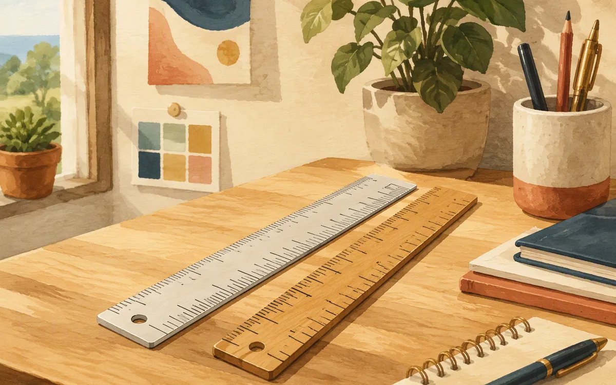 Two rulers with different unit markings