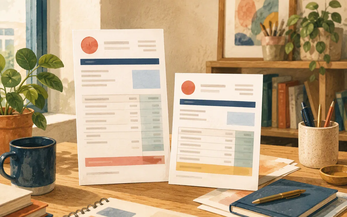 Two invoices of different height side by side representing before and after cost