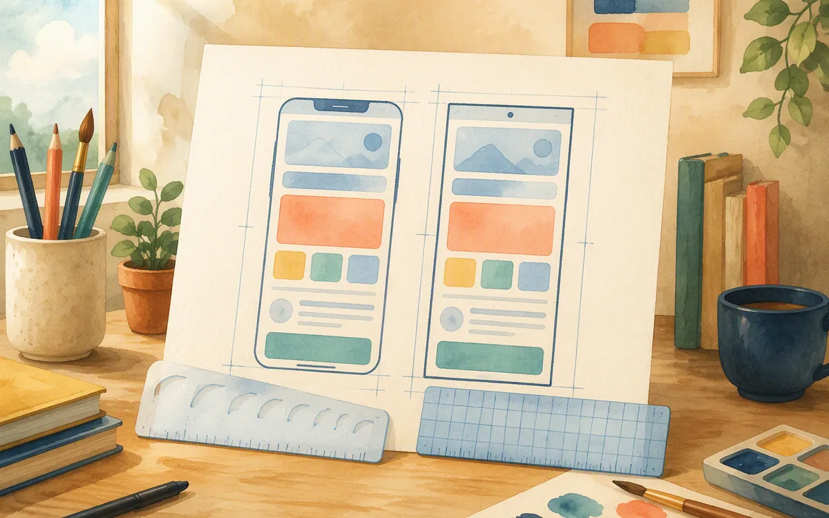 Two different rulers measuring the same screen blueprint