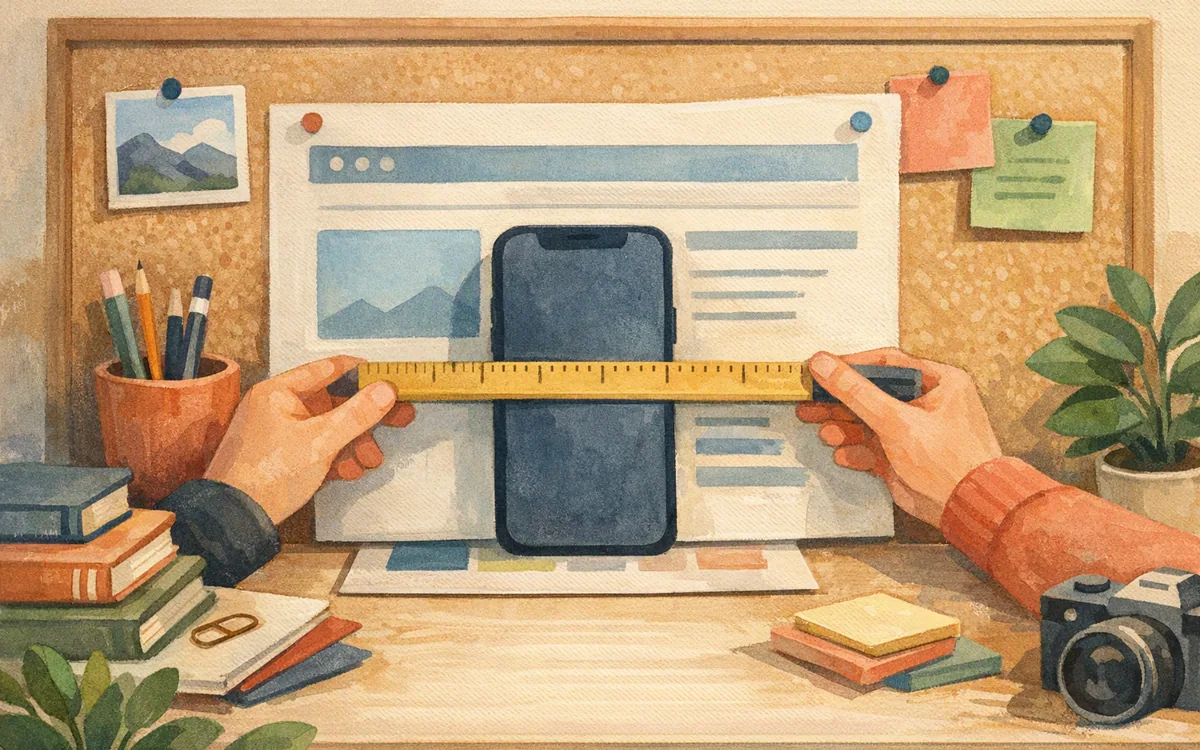 A ruler measuring a phone cutout against a wider template