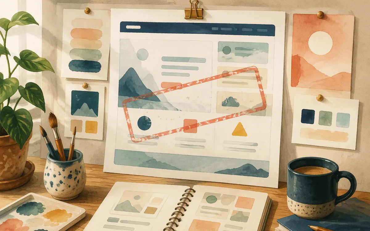 A printed mockup with a faint diagonal overlay stamp
