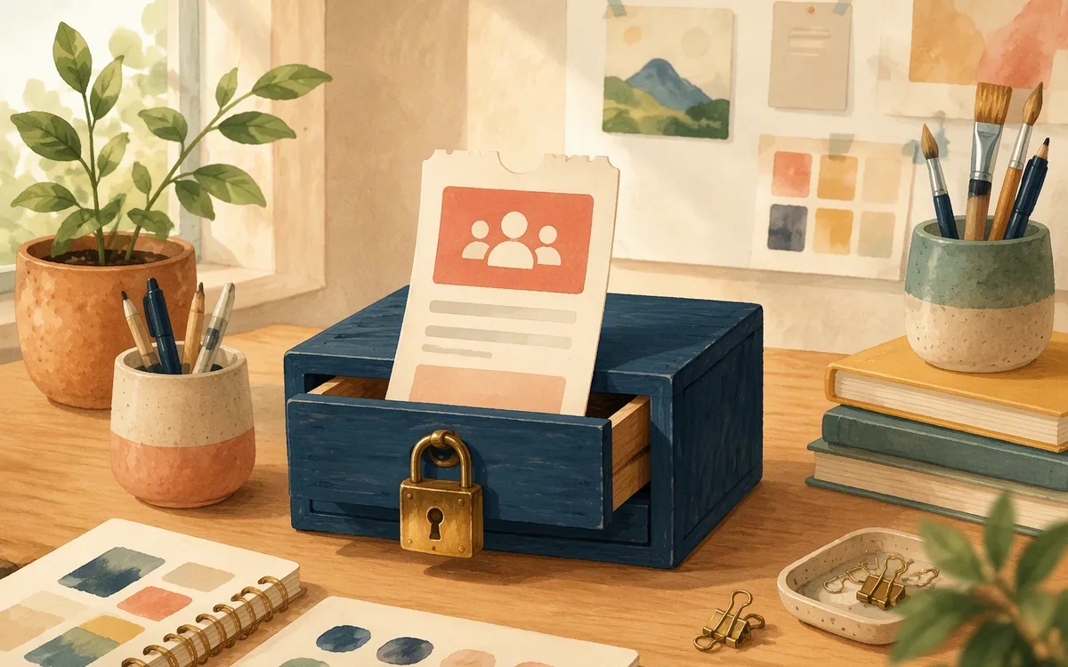 Locked drawer with a waitlist ticket