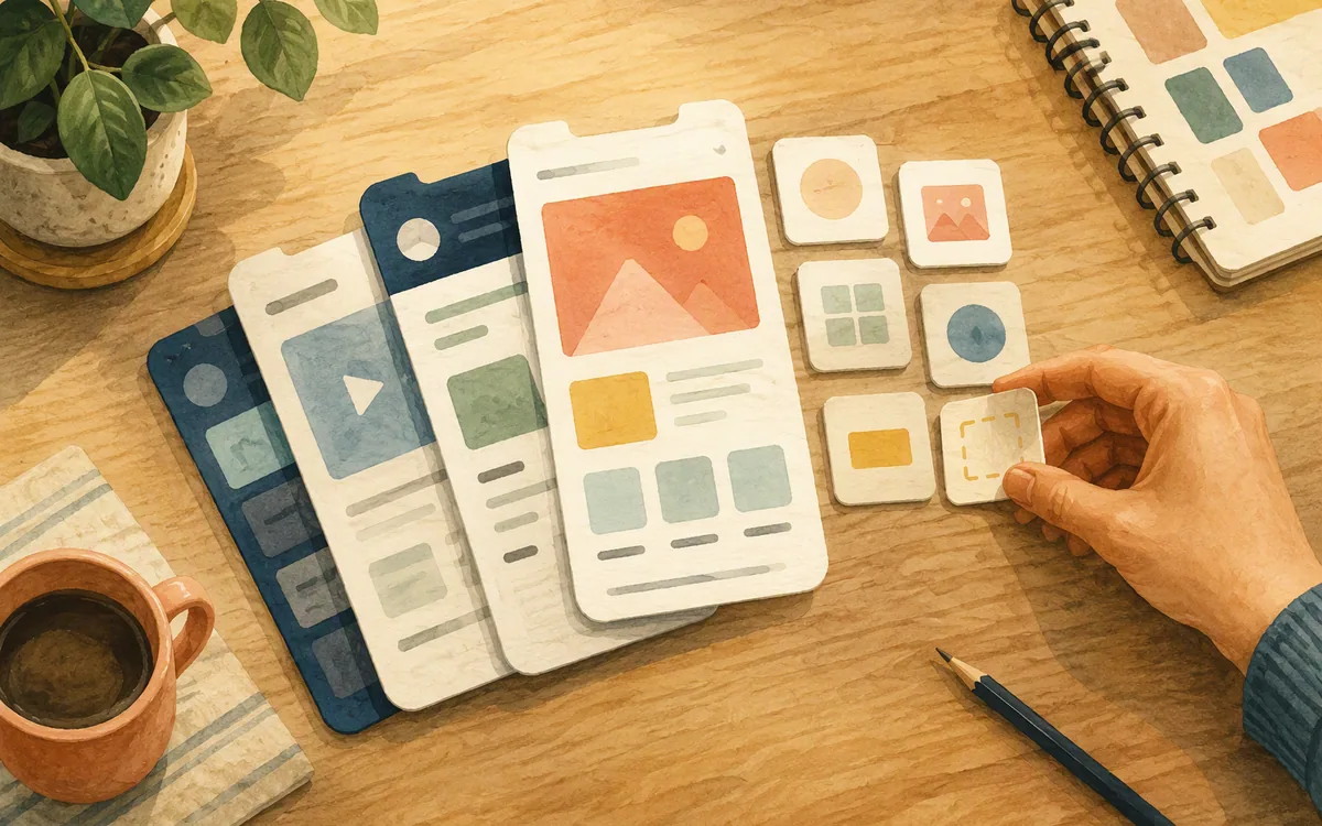 Extra blank tiles being added to a pile of screen cards