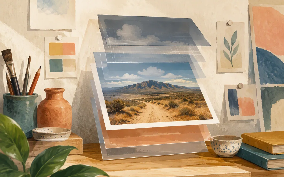 Transparent film layers over a printed photo