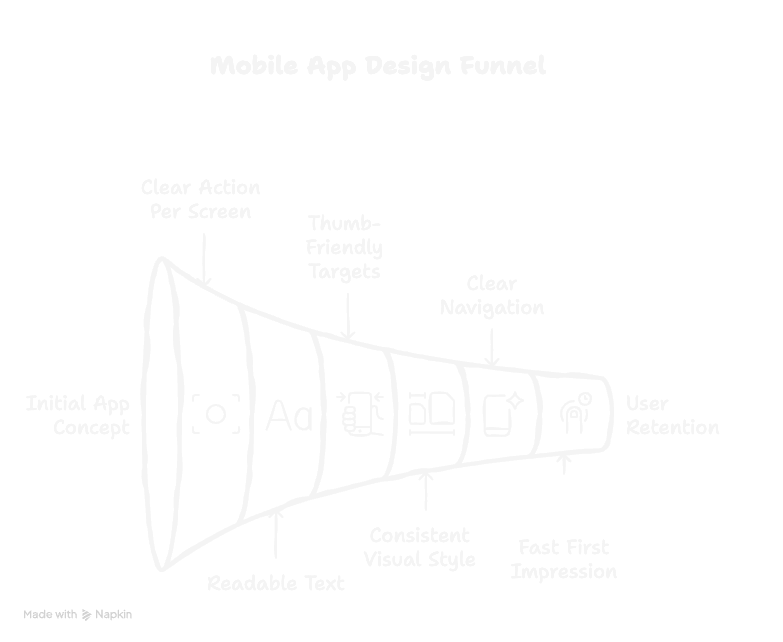 Mobile App Design Funnel — from solid app brief to fast first impression