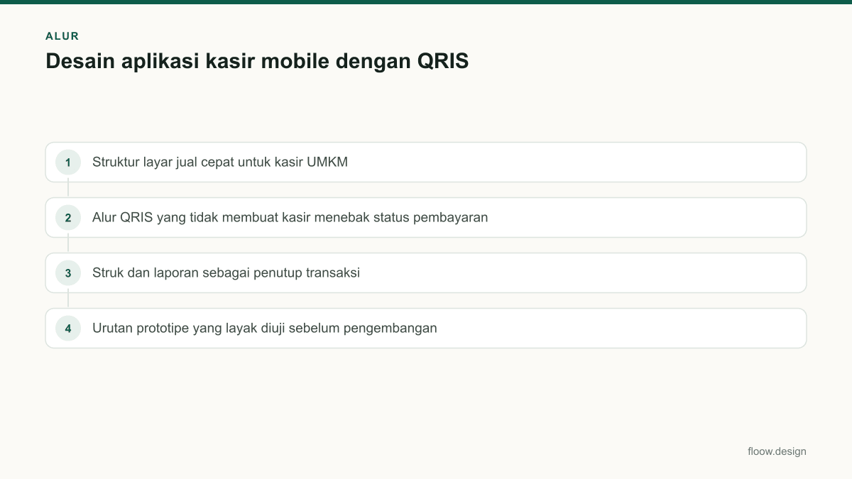 Diagram alur desain aplikasi kasir mobile dalam 4 langkah