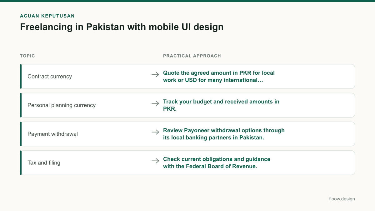 Tabel acuan keputusan freelancing in pakistan untuk tim Indonesia