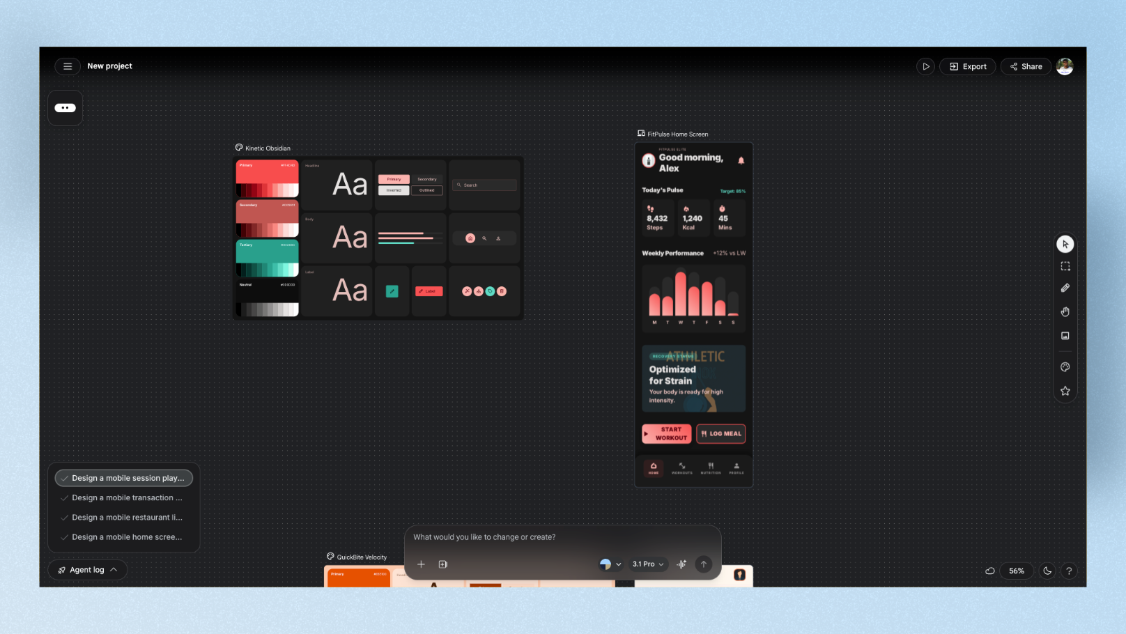 Google Stitch generated Wandr travel app onboarding screens with teal accents