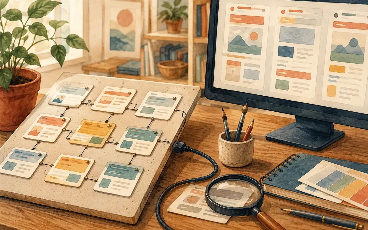 Illustration of syncing structured records into repeatable programmatic SEO pages.