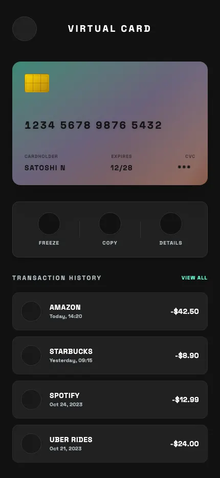 Virtual Credit Card