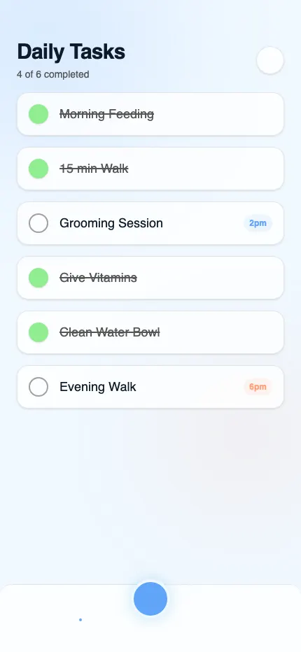 Task Checklist Screen