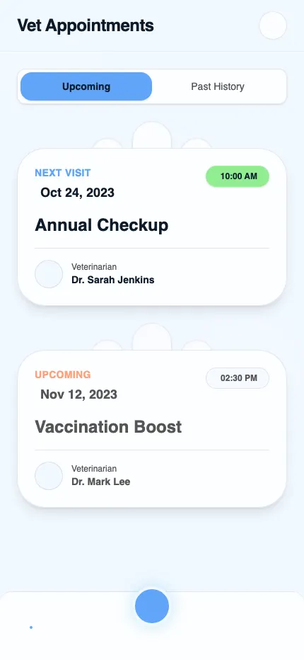 Vet Appointment Screen