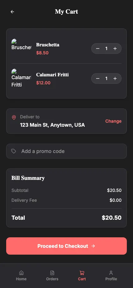 Cart Screen