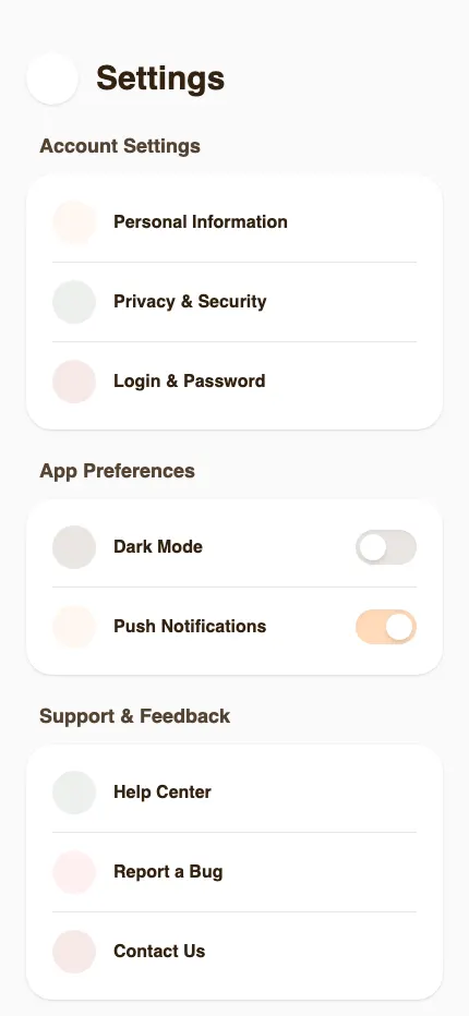 Settings Screen