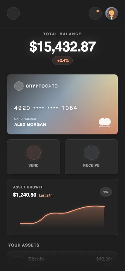 Cryptocurrency Wallet Dashboard